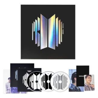 BTS Proof Compact Edition Outer Sleeve + Booklet Plate Photocard + Postcard + Mini Poster + Discography Guide + 2 Pin Button Badges + 10 Photos